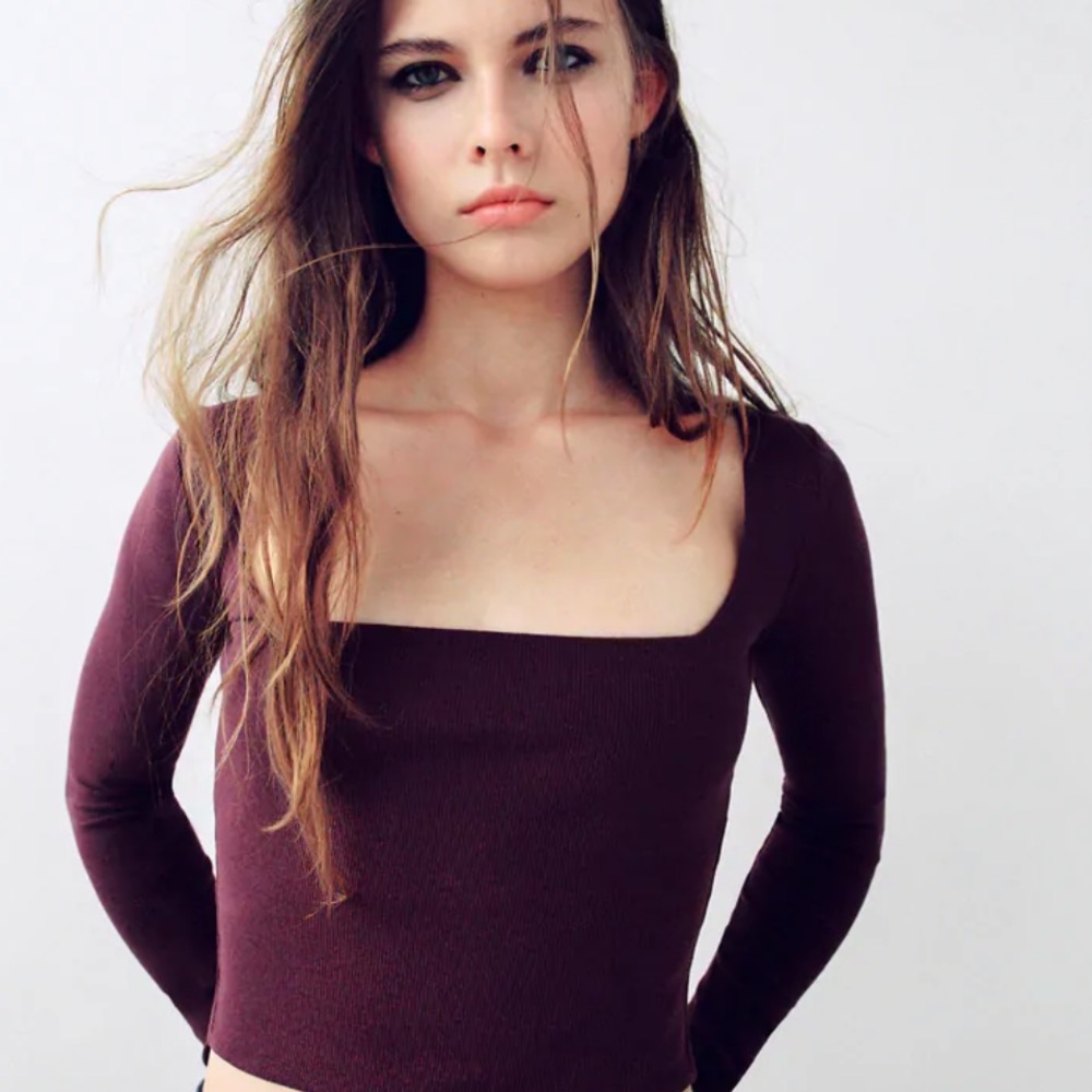 SOLD - ZARA Square neck shirt
